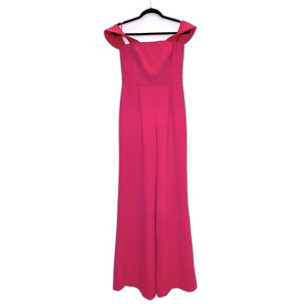 JAYGODFREY Brin Off Shoulder Wide Leg Jumpsuit in RARE! Pink Colorway size 6